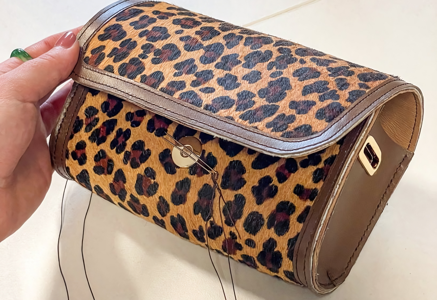 Katie's Leopard Print Baguette Bag